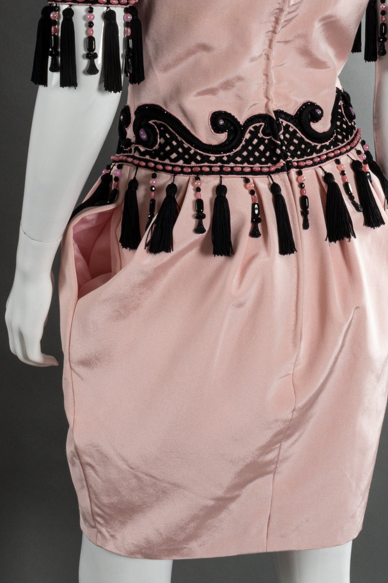 Decorative tassel dress by Isabelle Allard pocket mannequin back @recessla