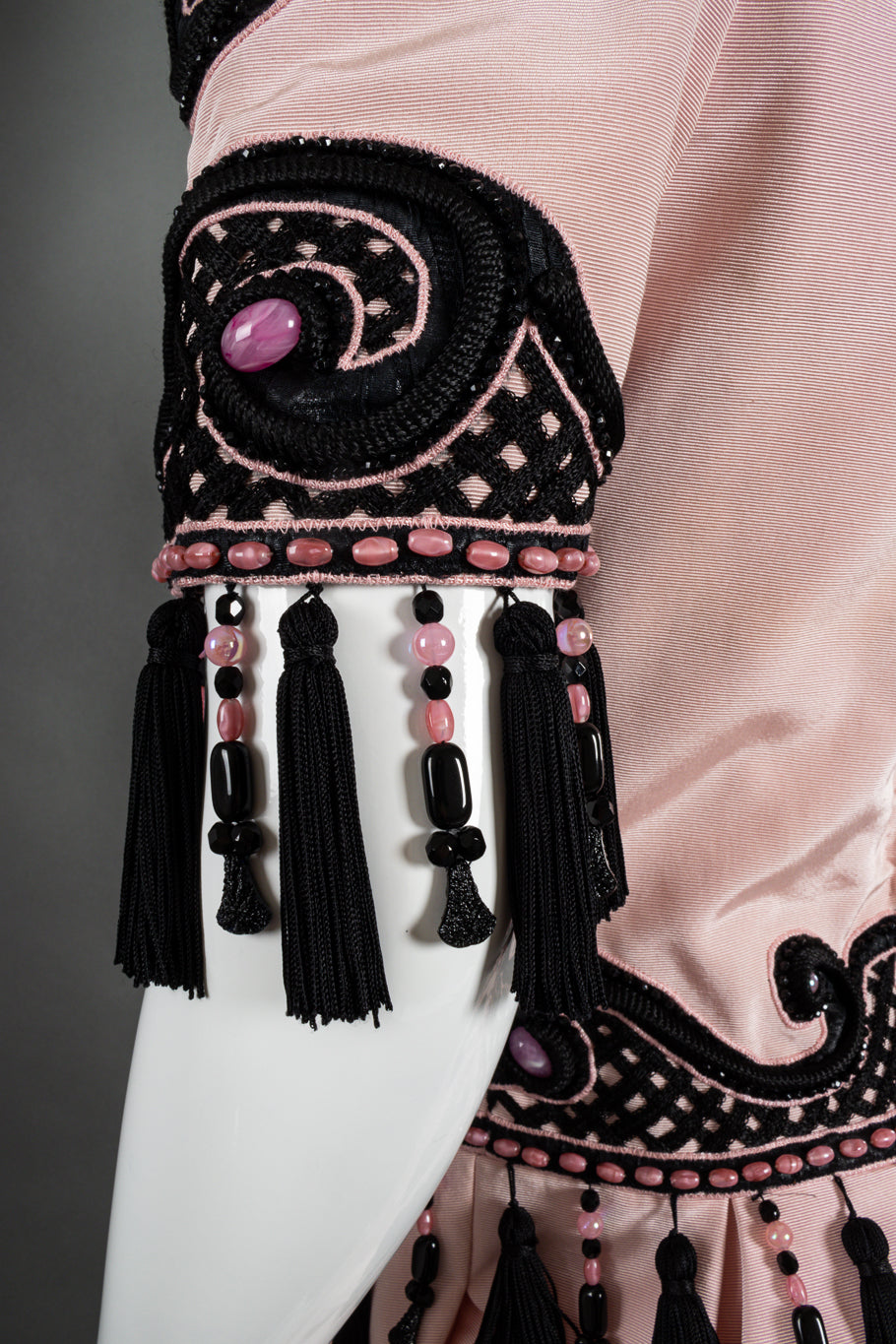 Decorative tassel dress by Isabelle Allard sleeve mannequin close @recessla