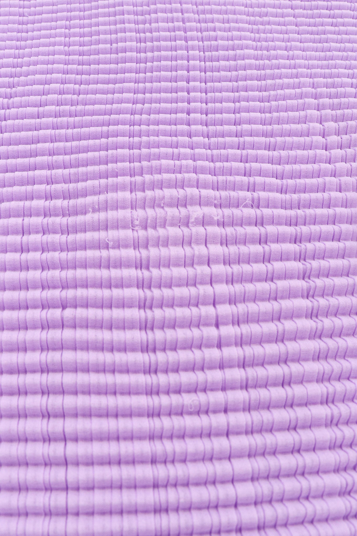 Vintage Issey Miyake Fete Lavender Pleated Turtleneck Top fabric wear at Recess Los Angeles