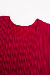 Vintage Issey Miyake Pleats Please Raspberry Pleated Scoopneck Top neck at Recess LA