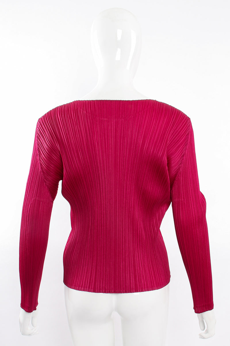 Vintage Issey Miyake Pleats Please Raspberry Pleated Scoopneck Top on Mannequin back at Recess LA