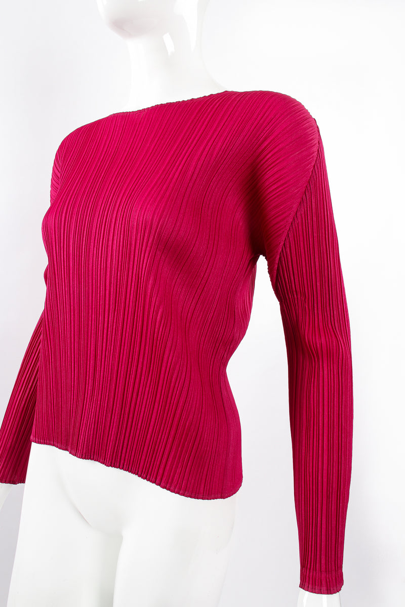 Vintage Issey Miyake Pleats Please Raspberry Pleated Scoopneck Top