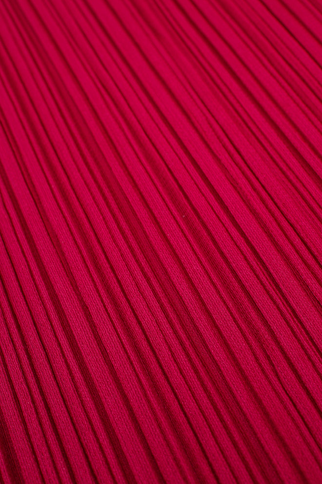 Vintage Issey Miyake Pleats Please Raspberry Pleated Scoopneck Top fabric detail at Recess LA