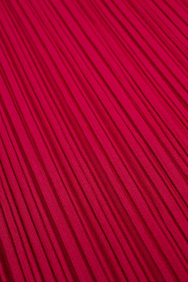 Vintage Issey Miyake Pleats Please Raspberry Pleated Scoopneck Top fabric detail at Recess LA