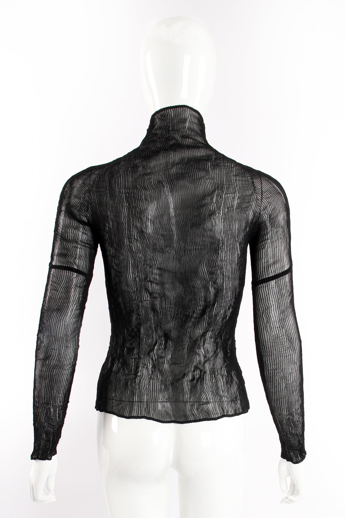 Vintage Issey Miyake Sheer Pleated Tissue Mockneck Top – Recess