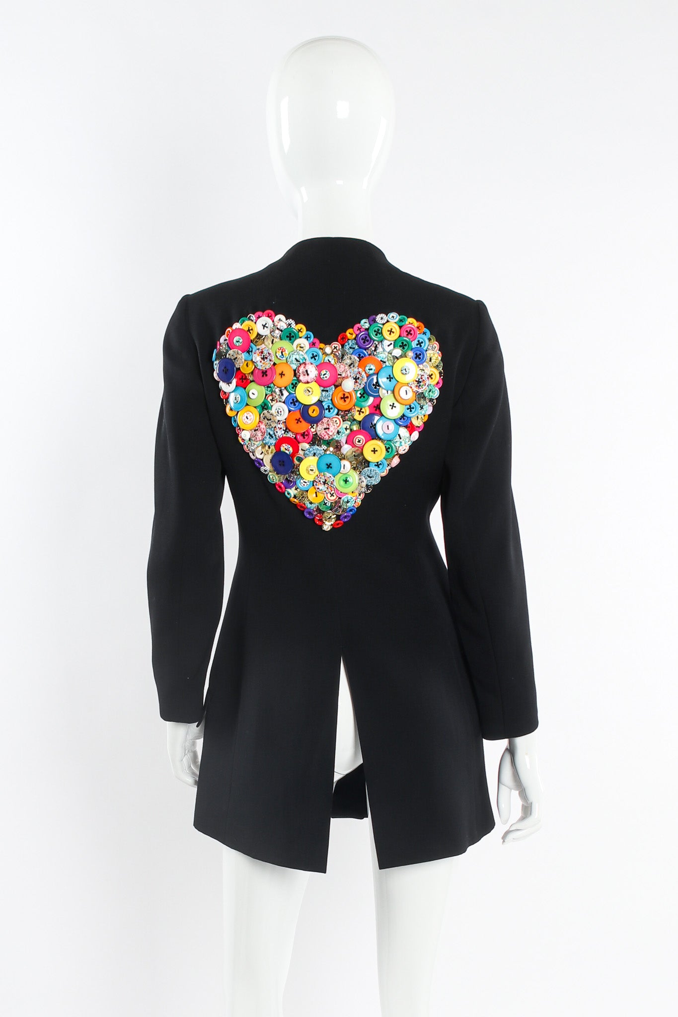 Vintage Issey Miyake Love Button Wool Jacket mannequin back @ Recess LA