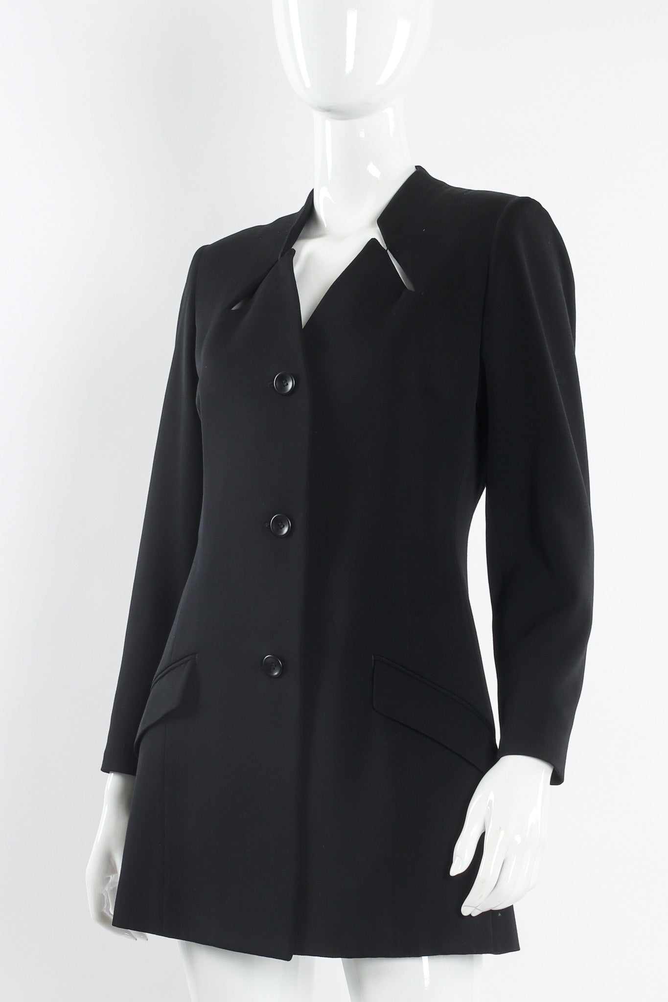 Vintage Issey Miyake Love Button Wool Jacket mannequin angle @ Recess LA