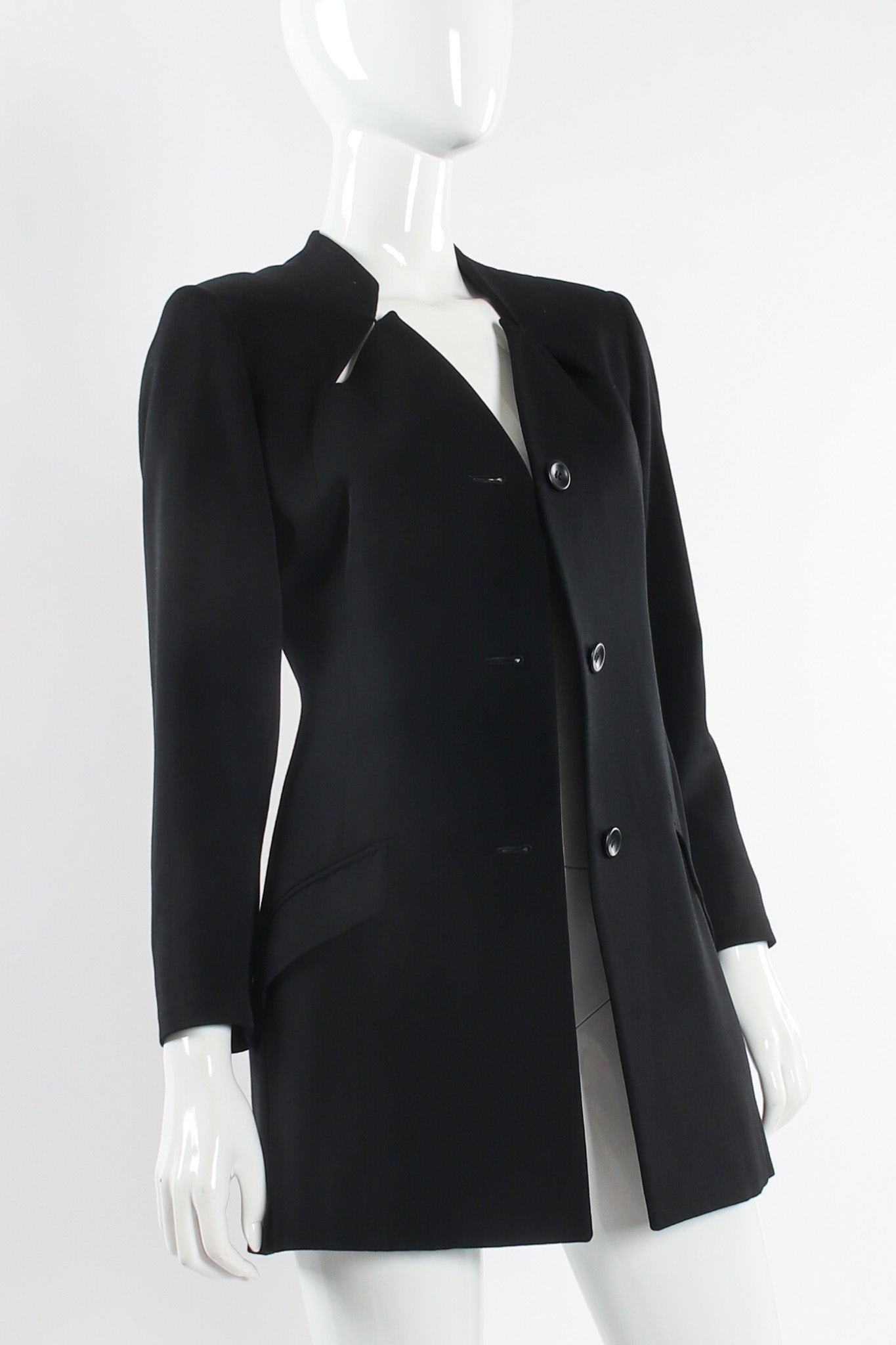 Vintage Issey Miyake Love Button Wool Jacket mannequin unbuttoned @ Recess LA