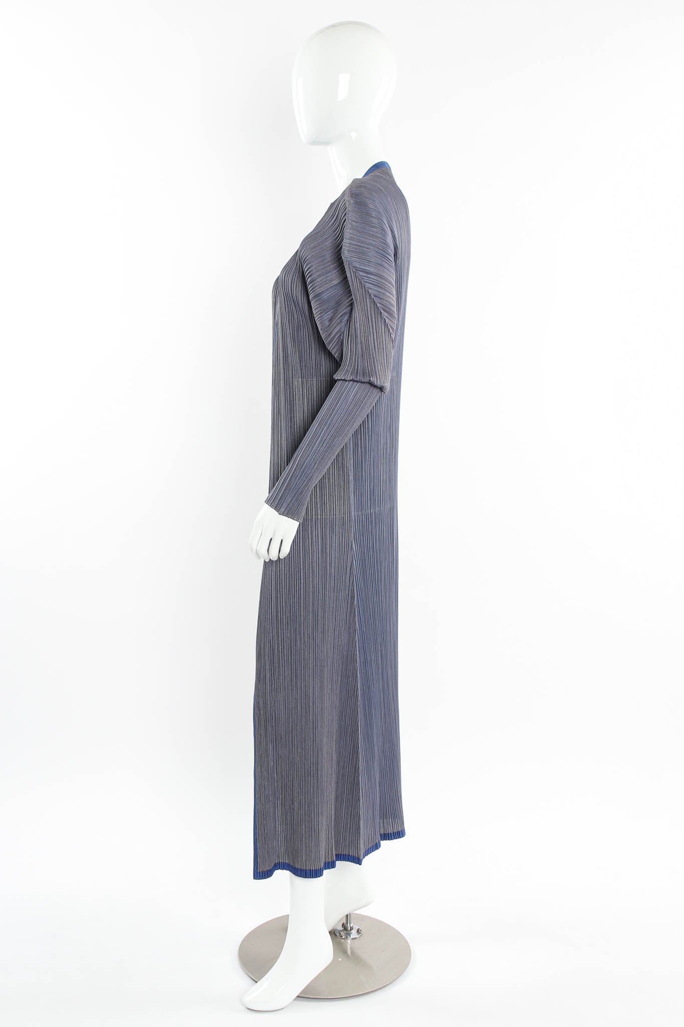 Vintage Pleats Please Issey Miyake Pleated Duster & Top Set mannequin duster side @ Recess LA