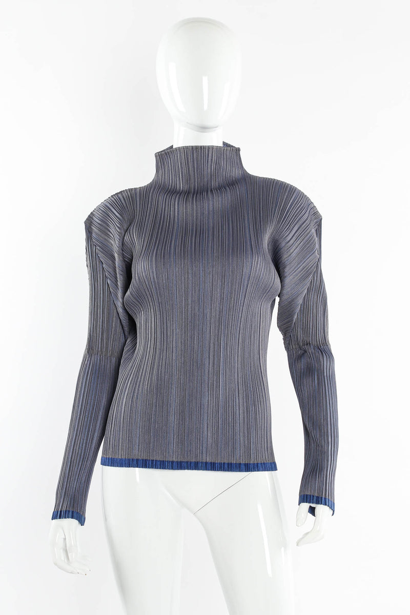 Vintage Pleats Please Issey Miyake Pleated Duster & Top Set mannequin top front @ Recess LA