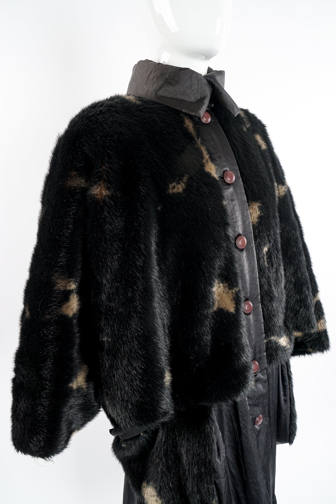 Vintage Issey Miyake Avant Garde Faux Fur Overcoat on Mannequin crop at Recess Los Angeles