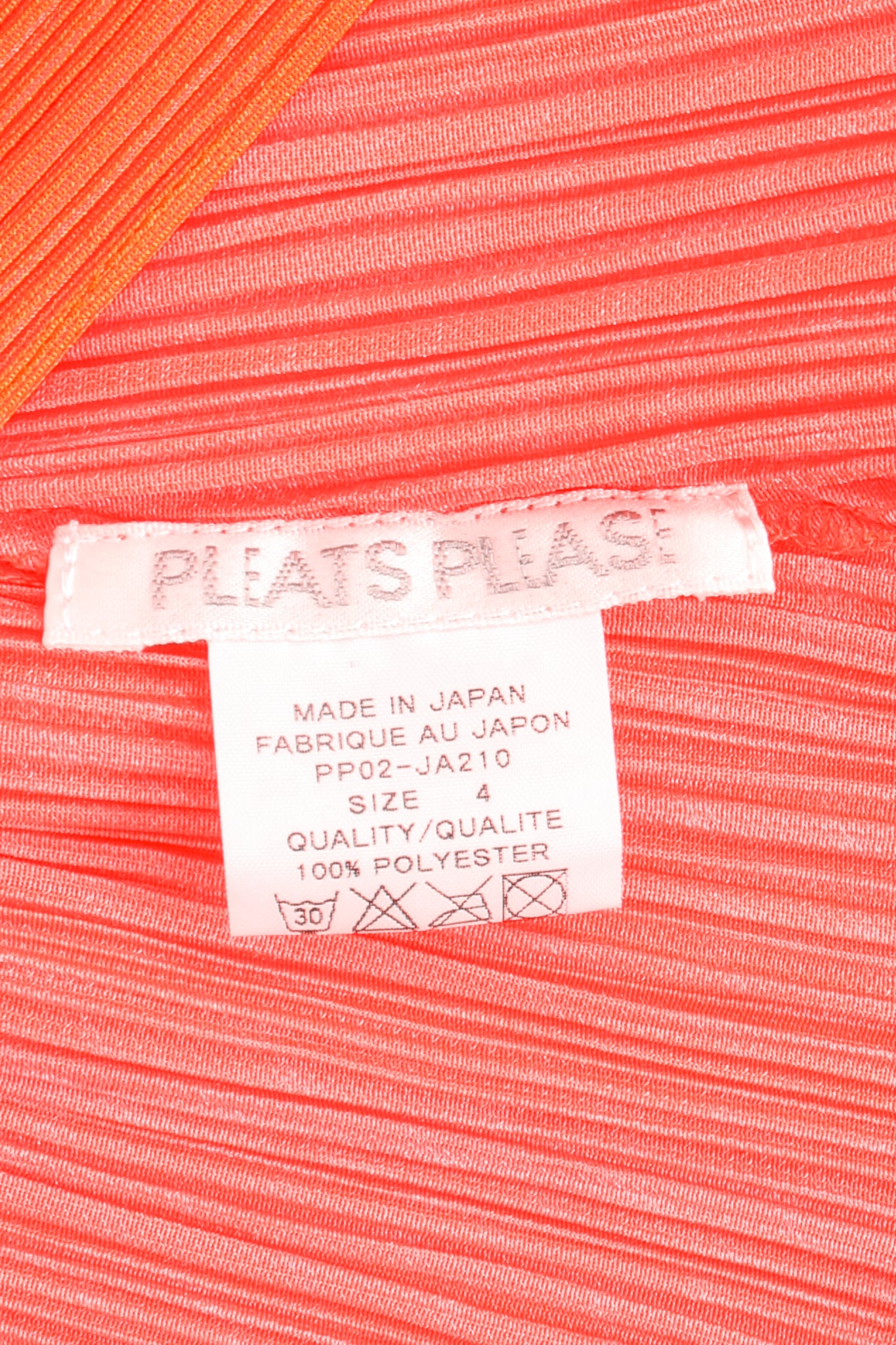 Vintage Issey Miyake Pleats Please Neon Duster & Skirt Set label at Recess LA