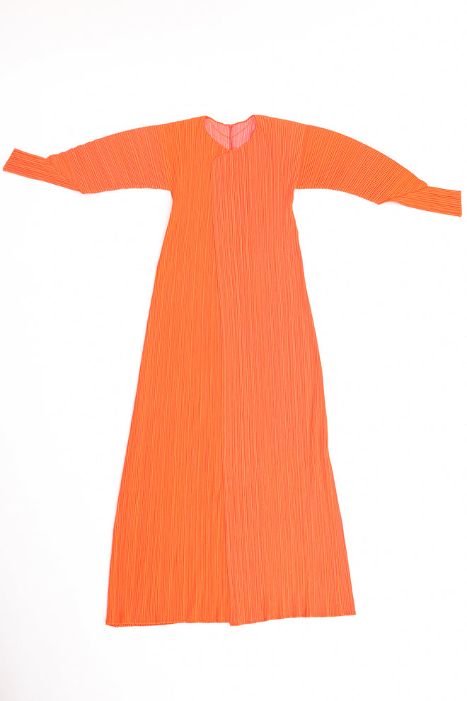 Vintage Issey Miyake Pleats Please Neon Duster & Skirt Set duster flat at Recess LA