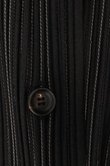 Vintage Issey Miyake Plissé Pleat Pinstripe Duster button detail @ Recess Los Angeles