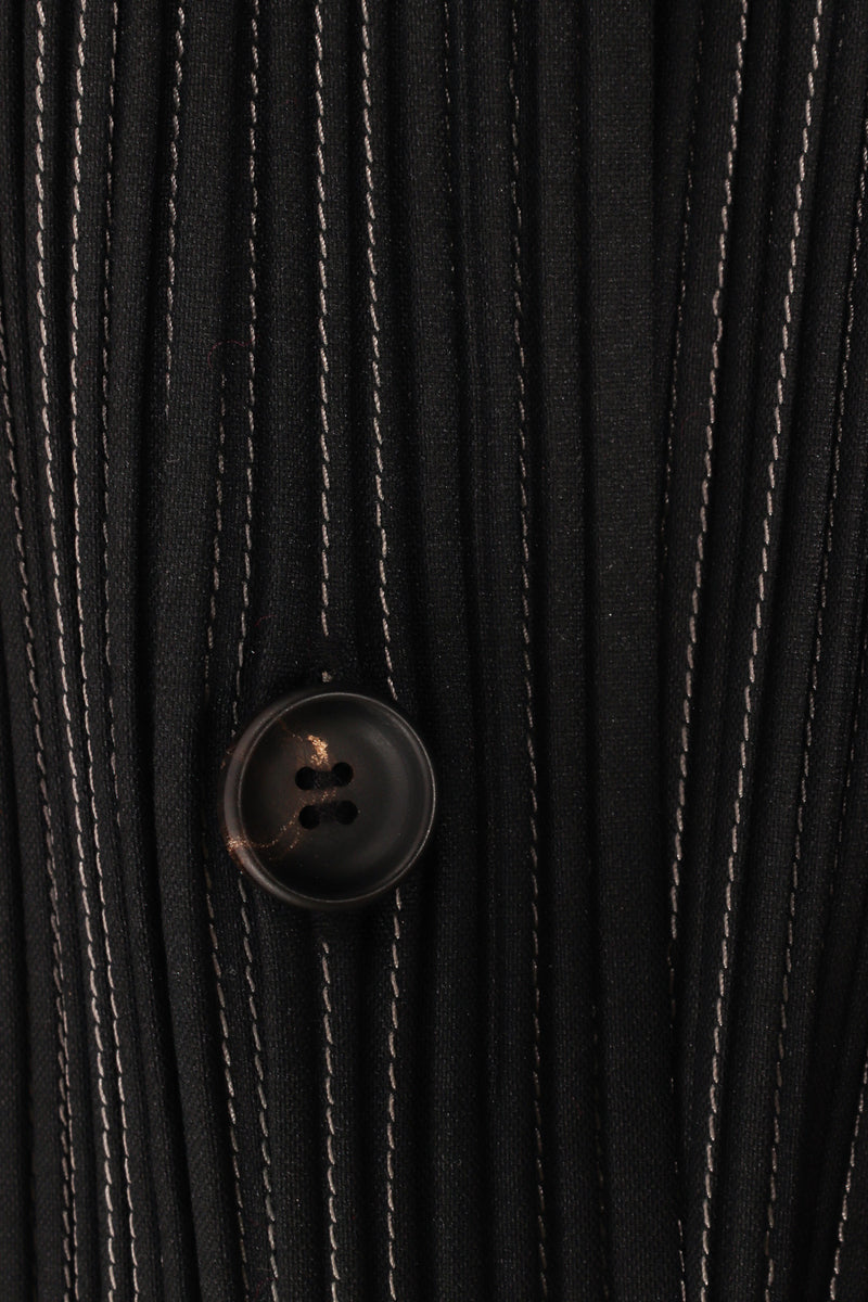 Vintage Issey Miyake Plissé Pleat Pinstripe Duster button detail @ Recess Los Angeles