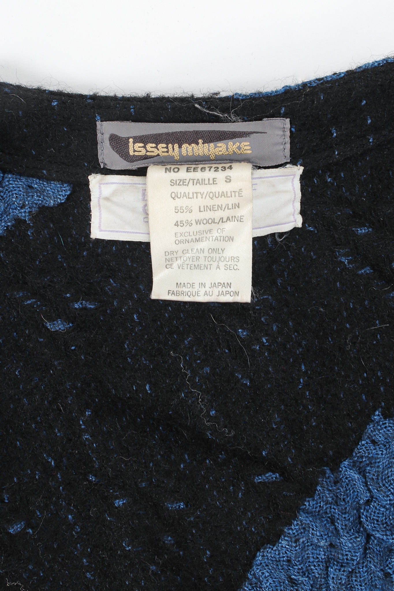 Vintage Issey Miyake 1980s Geo Stripe Textured Linen Duster miyake tag @ Recess LA