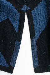 Vintage Issey Miyake 1980s Geo Stripe Textured Linen Duster r side vent slit @ Recess LA