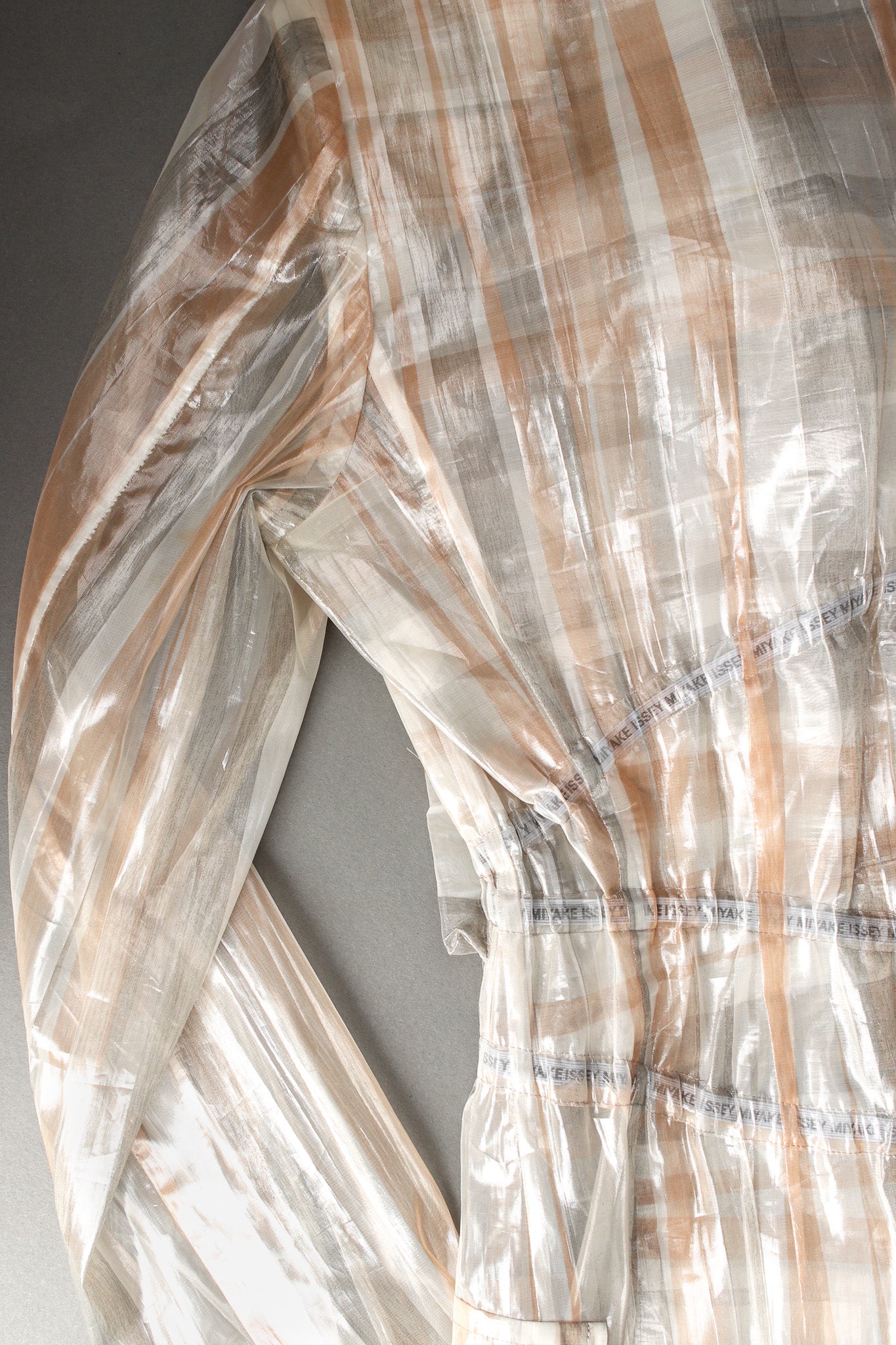 Vintage Issey Miyake Metallic Plaid Sheer Jacket & Pant Set top back/signed dart ribbons @ Recess LA