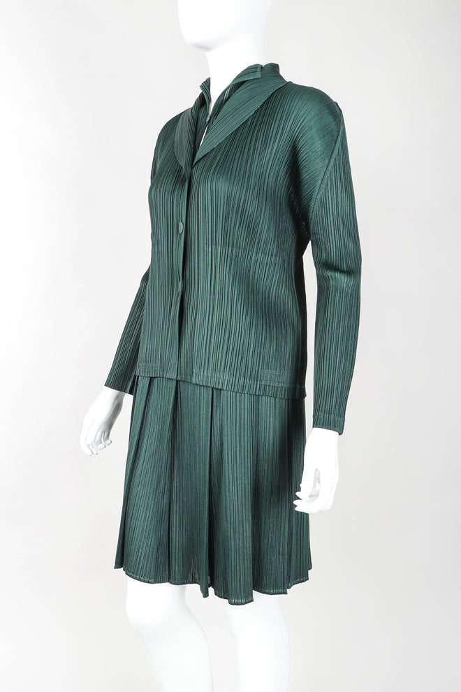 Recess Designer Consignment Vintage Issey Miyake Pleats Please Pleated 3-Piece Skirt Ensemble Outfit Set Los Angeles Japan Resale