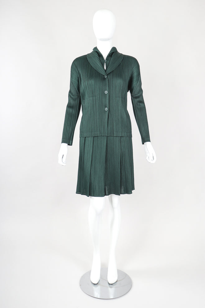 Recess Designer Consignment Vintage Issey Miyake Pleats Please Pleated 3-Piece Skirt Ensemble Outfit Set Los Angeles Japan Resale