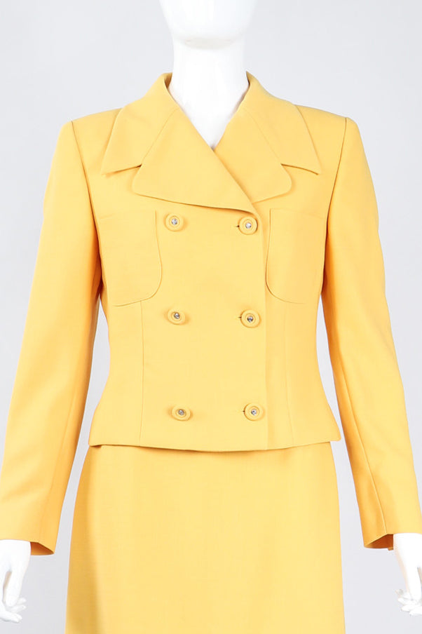 Recess Los Angeles Vintage Istante Versace Jackie O Golden Jacket & Skirt Suit Set