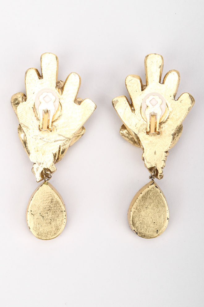 Recess Los Angeles Vintage J.Esquivel Crystal Coral Branch Drop Earring