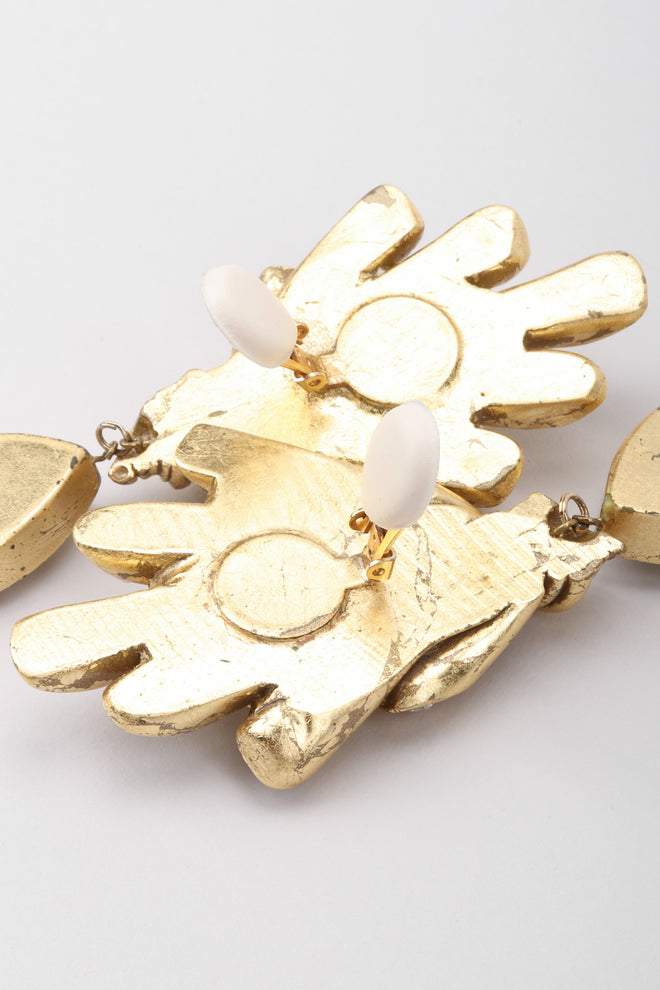 Recess Los Angeles Vintage J.Esquivel Crystal Coral Branch Drop Earring