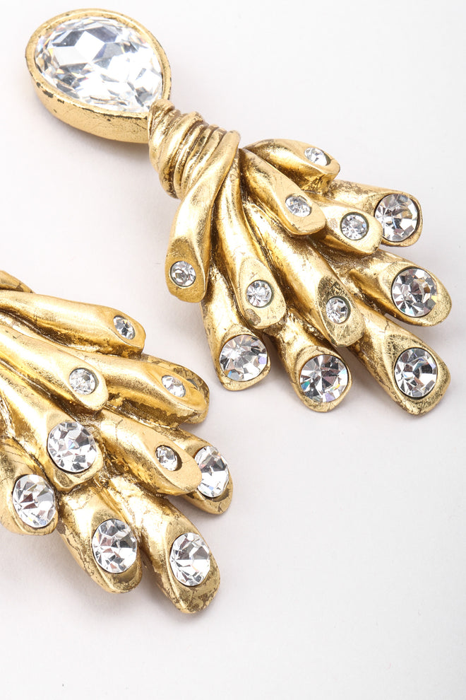 Recess Los Angeles Vintage J.Esquivel Crystal Coral Branch Drop Earring