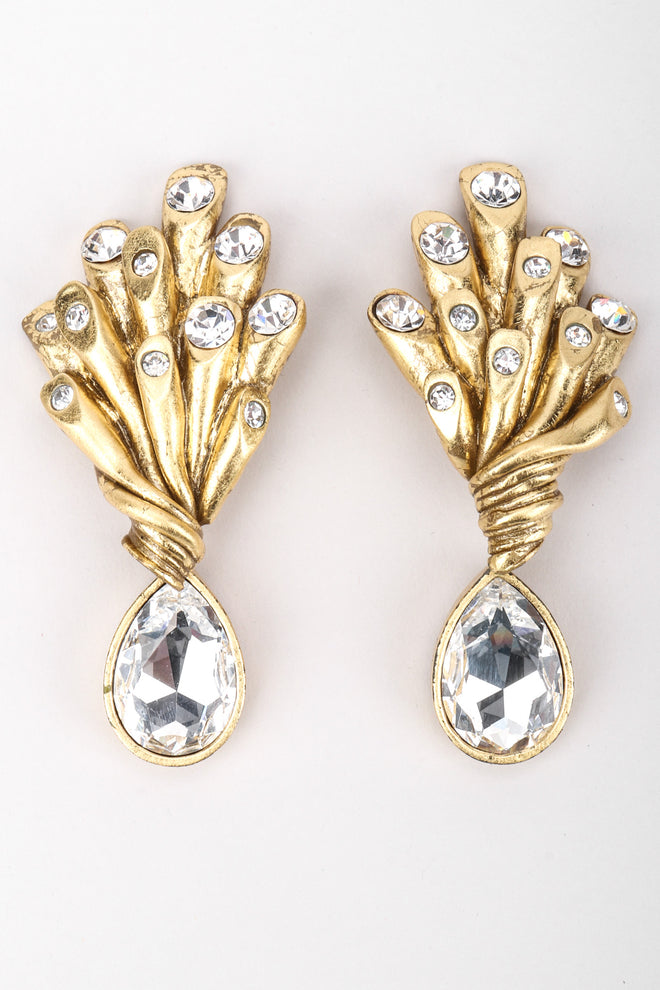 Recess Los Angeles Vintage J.Esquivel Crystal Coral Branch Drop Earring