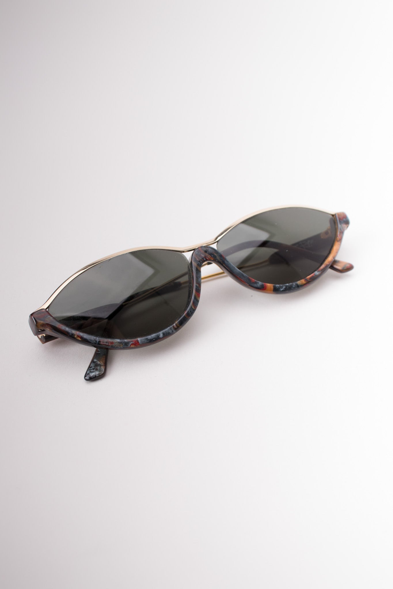 Jean Francois JF Rey Vintage Half Rim Marbleized Sunglasses
