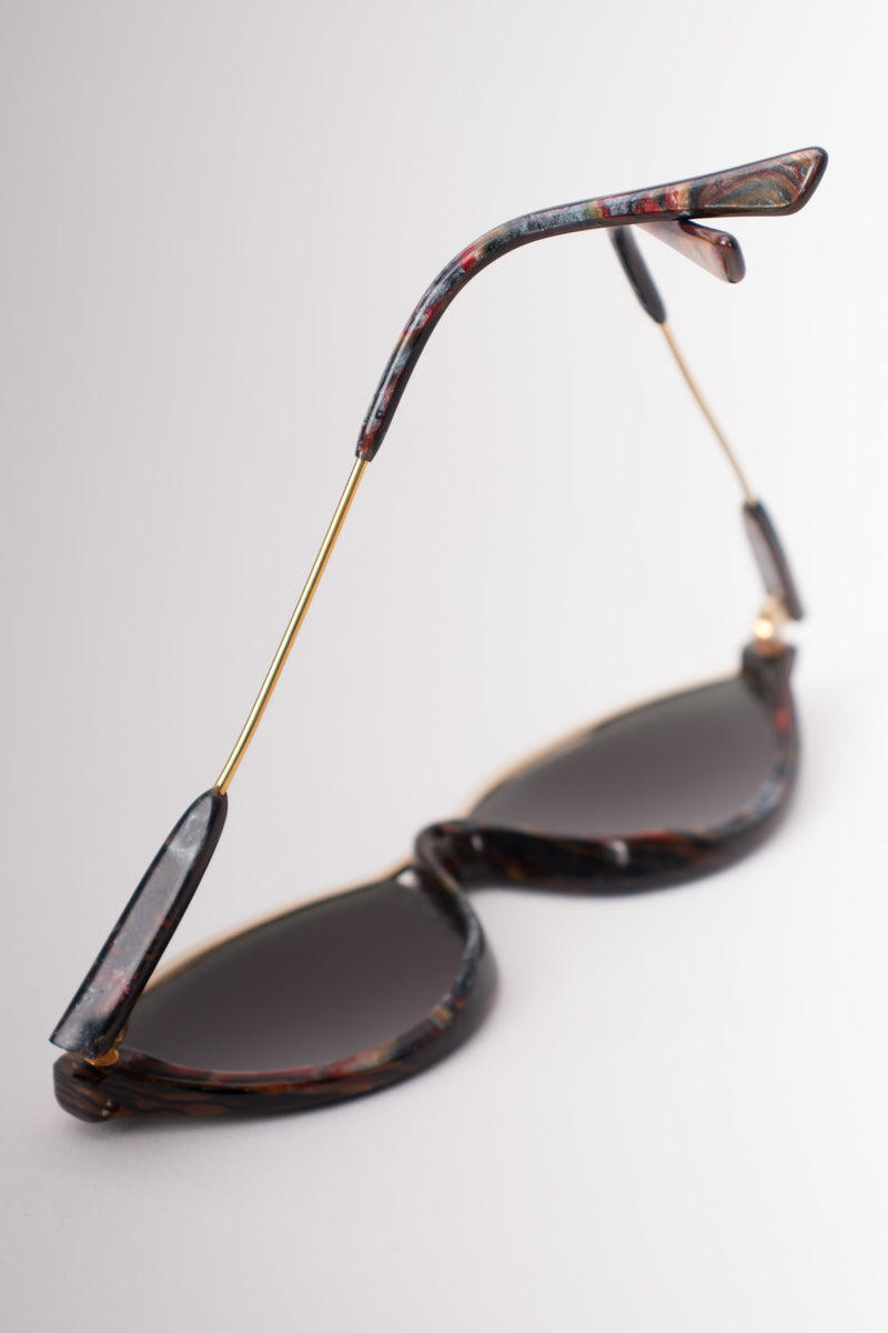 Jean Francois JF Rey Vintage Half Rim Marbleized Sunglasses