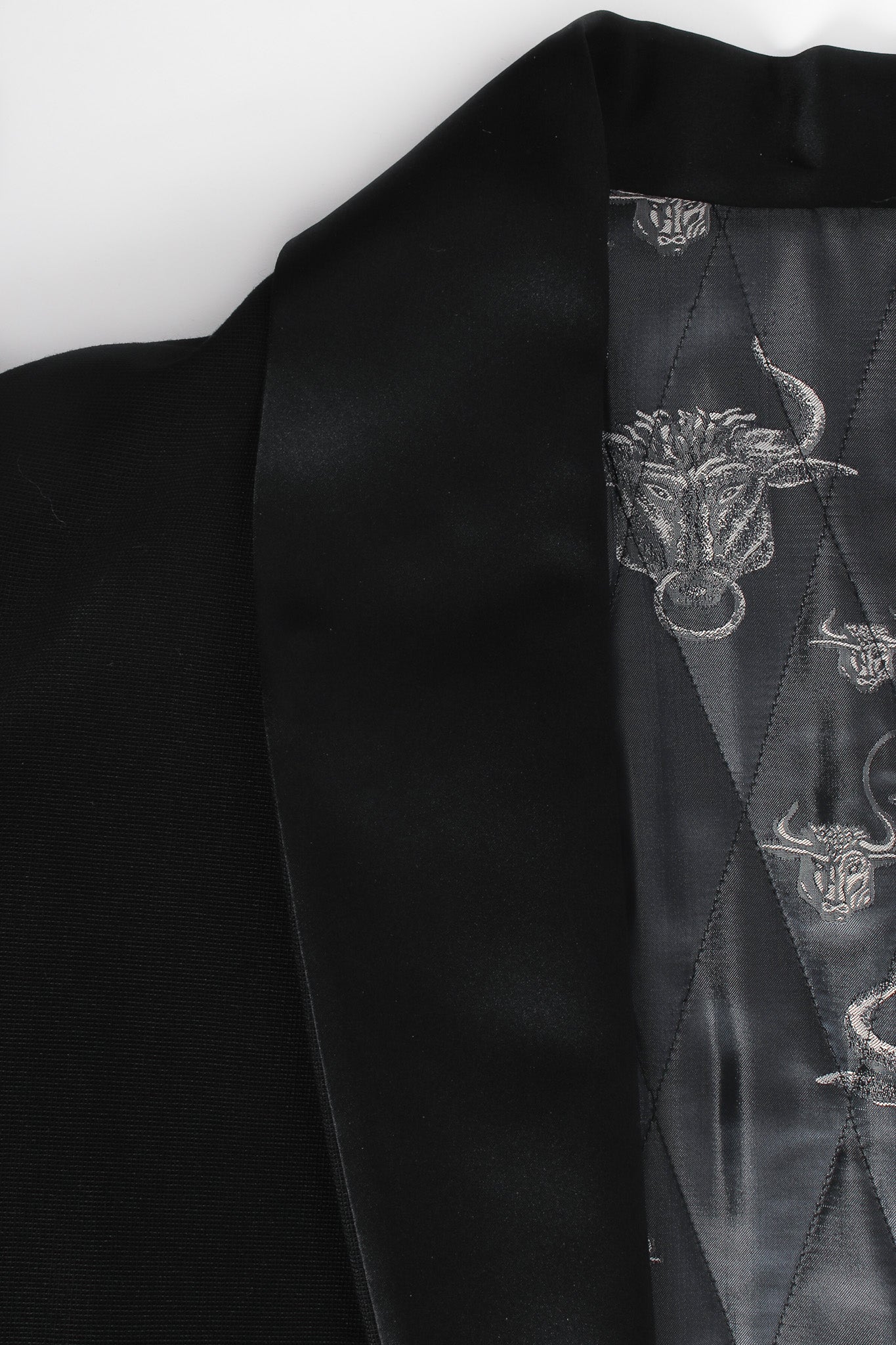 Vintage Jean Paul Gaultier Homme Formal Smoking Coat shawl lapel/liner print @ Recess LA