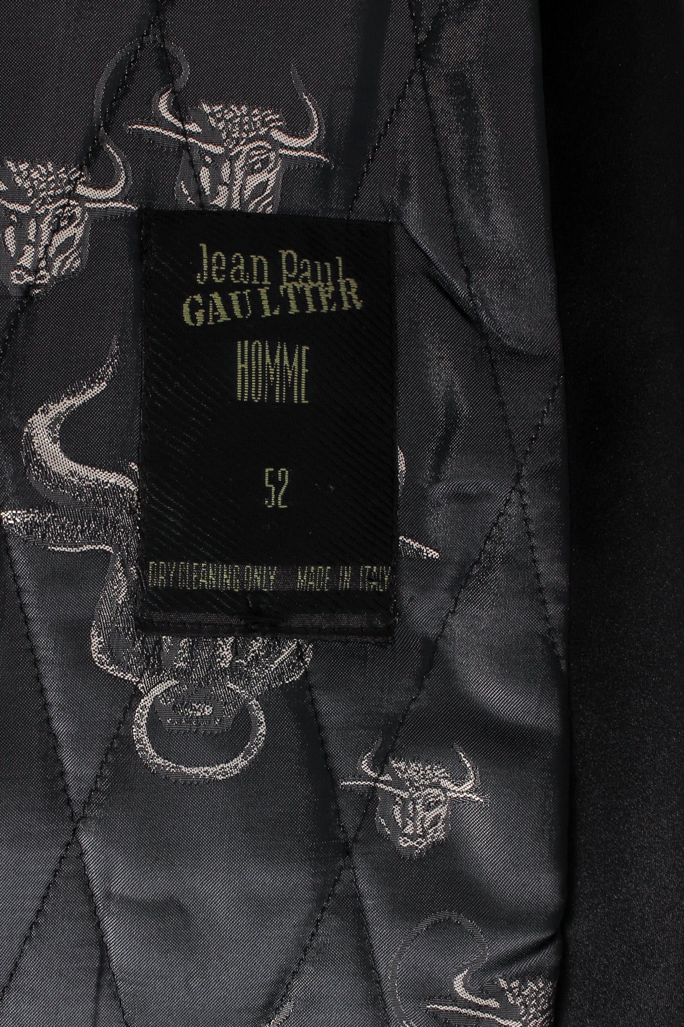 Vintage Jean Paul Gaultier Homme Formal Smoking Coat tag @ Recess LA