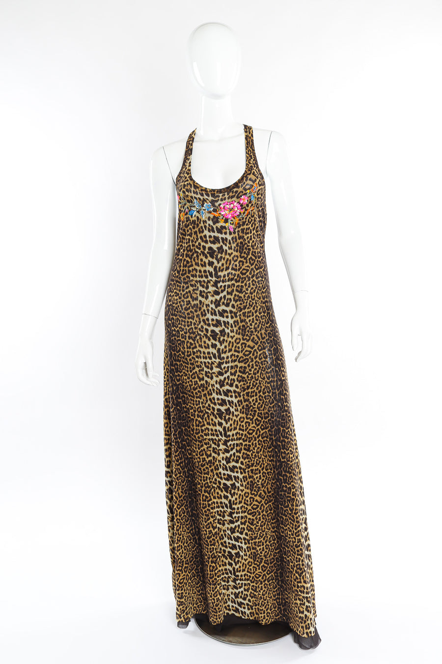 Jean Paul Gaultier Soleil Embroidered Leopard Mesh Maxi Dress  Recess