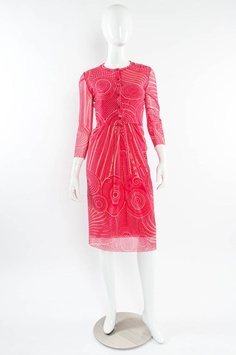 Vintage Jean Paul Gaultier Soleil Tribal Cardigan & Dress Set mannequin set buttoned @ Recess Los Angeles