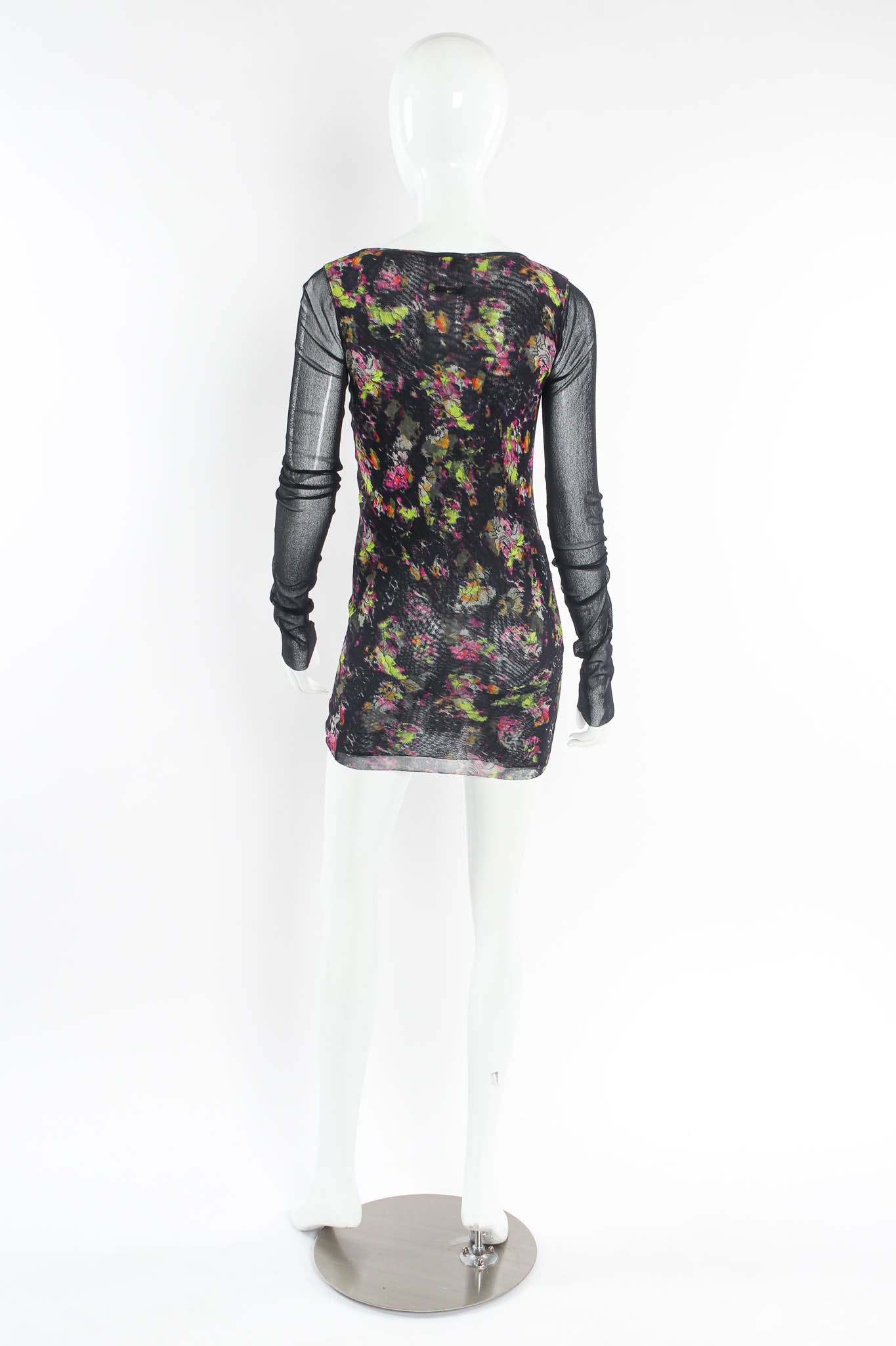 Vintage Jean Paul Gaultier Soleil Floral Foliage Mesh Dress mannequin back @ Recess LA