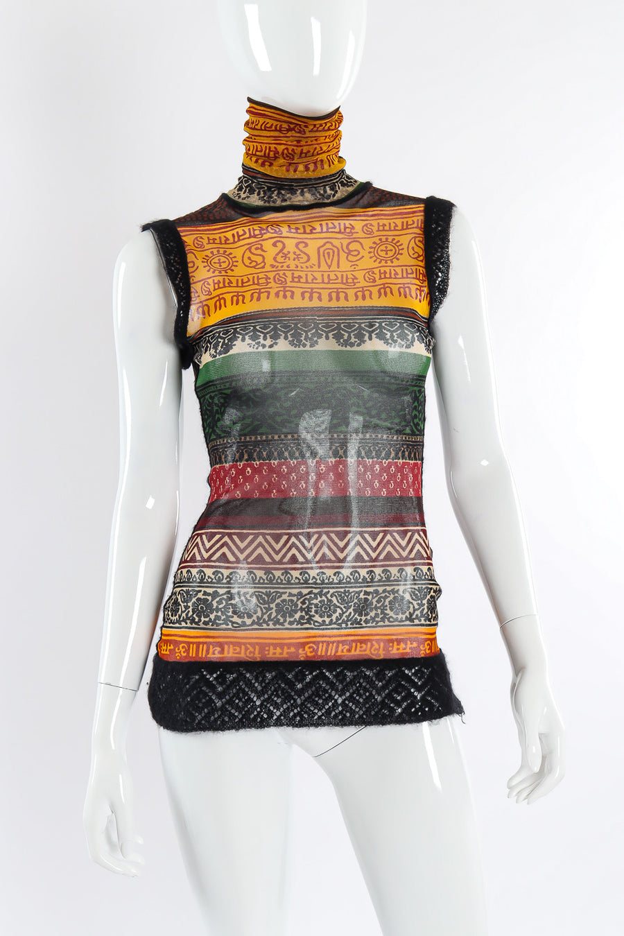 Jean Paul Gaultier メッシュタンクトップ Jean Paul Gaultier Tribal Mesh and Knit Tank – Recess