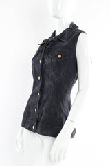 Vintage Jean Paul Gaultier Denim Lace Up Vest mannequin angle @ Recess Los Angeles