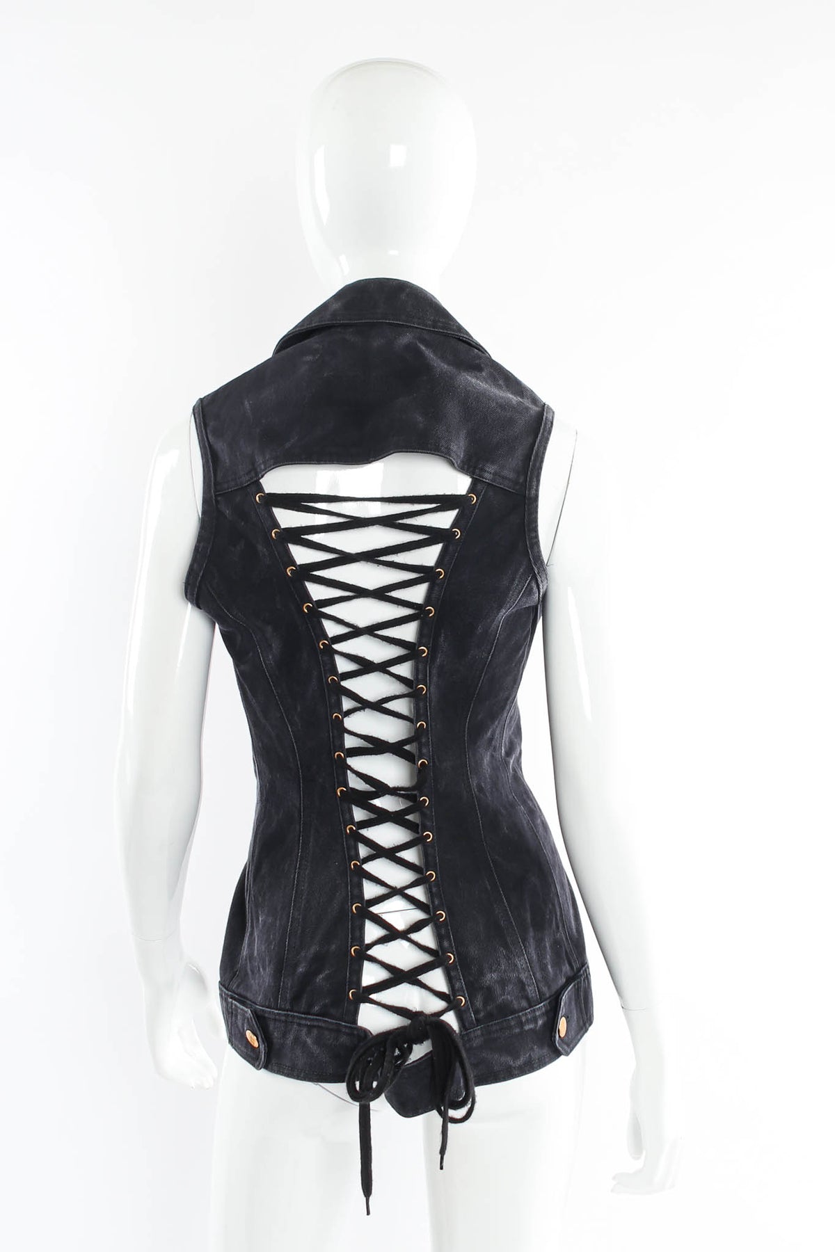 Vintage Jean Paul Gaultier Junior Gaultier Denim Lace Up Vest – Recess