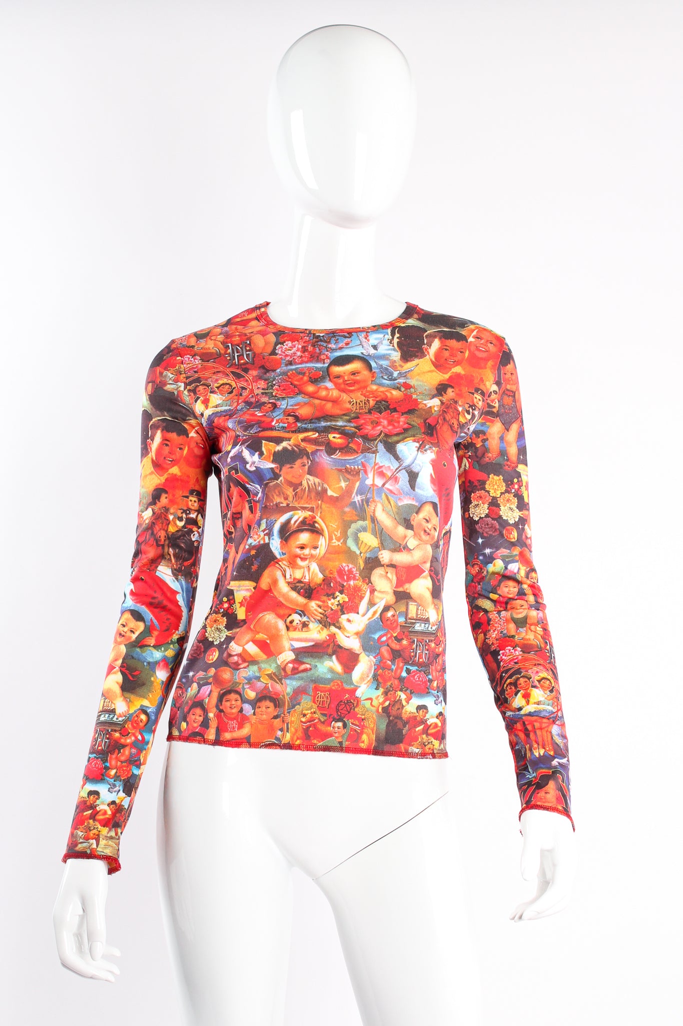 Vintage Jean Paul Gaultier JPG Jeans Chinese Art Top on Mannequin front at Recess Los Angeles
