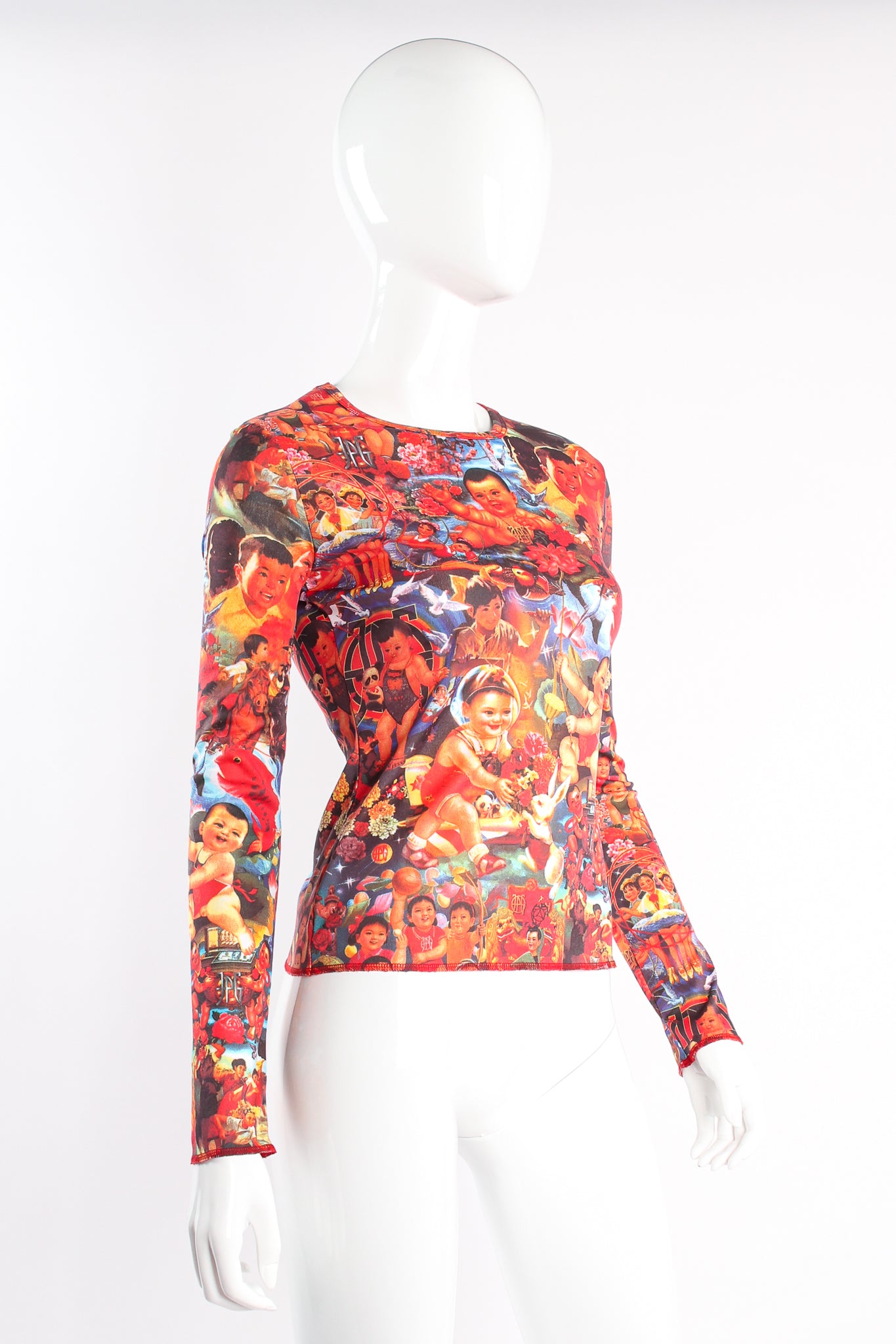 Vintage Jean Paul Gaultier JPG Jeans Chinese Art Top on Mannequin crop at Recess Los Angeles