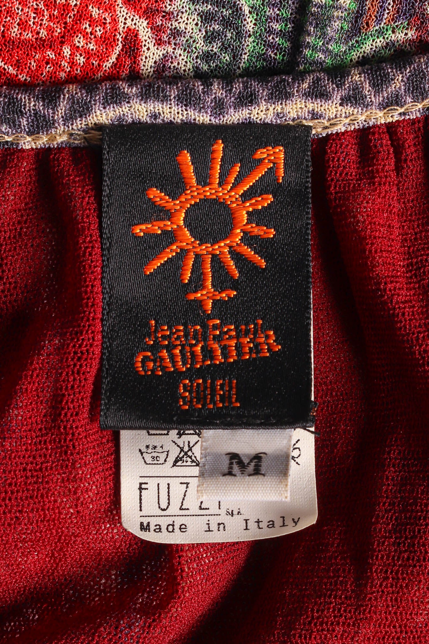 Vintage Jean Paul Gaultier Soleil 1990s Currency Mesh Dress tag @ Recess LA