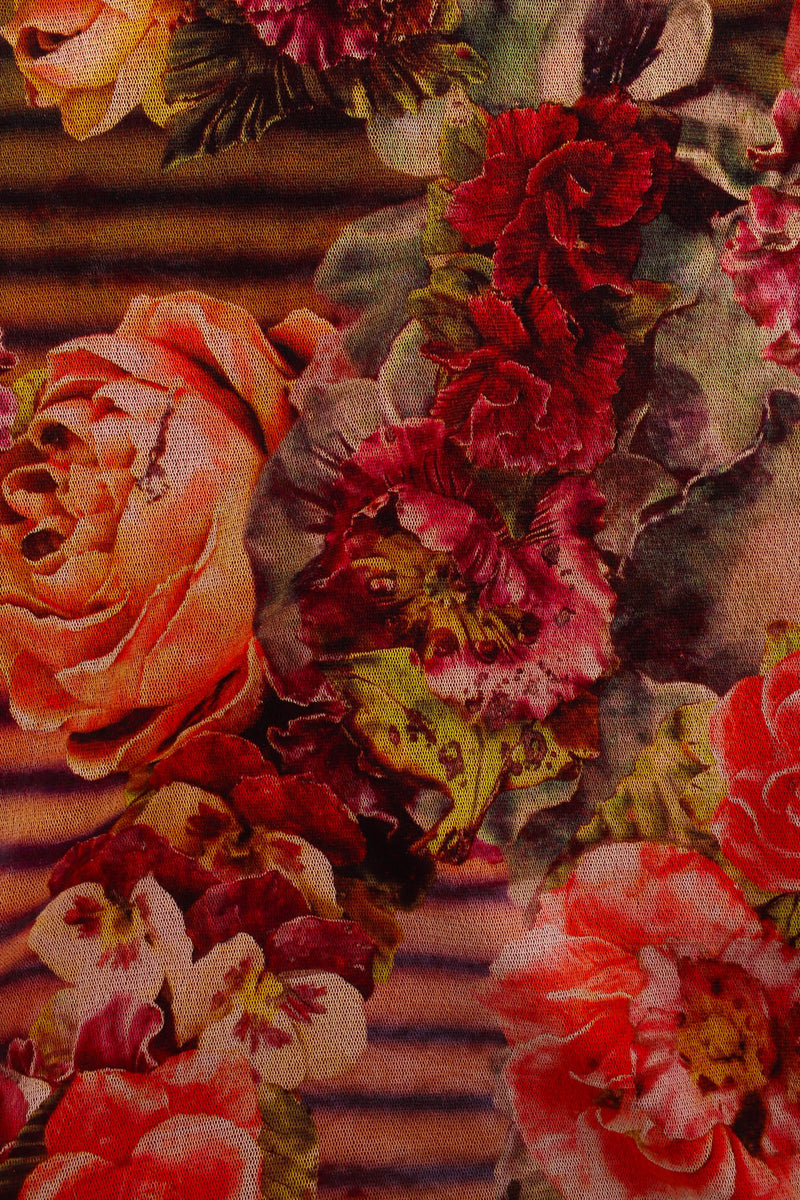Vintage Jean Paul Gaultier Soleil Floral Bloom Mesh Top mesh/print close  @ Recess LA