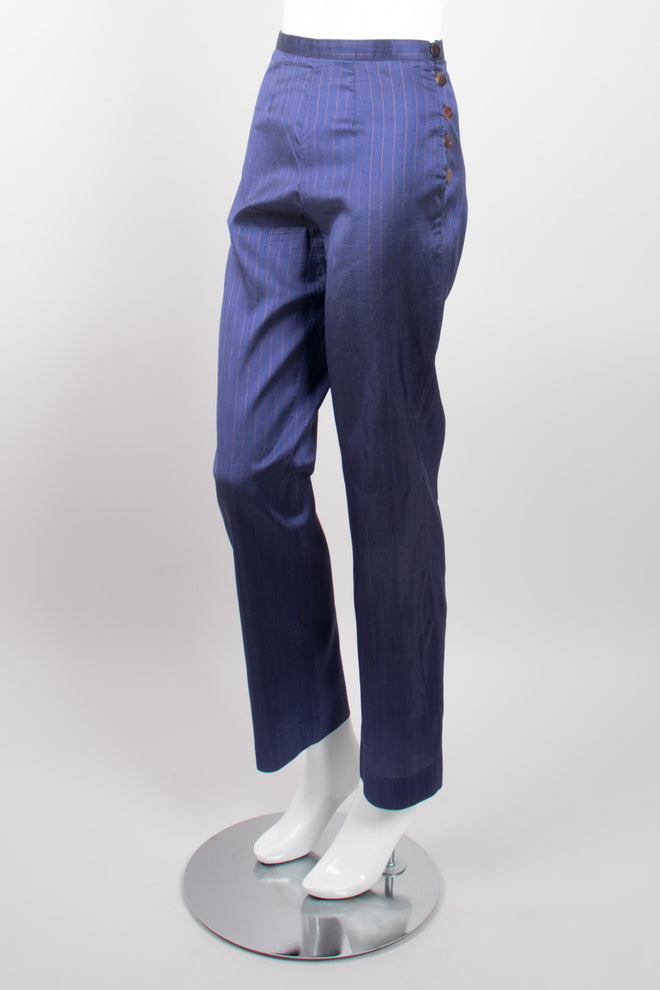 Jean Paul Gaultier JPG Classique Pinstripe Silk Jacket & Pant Set
