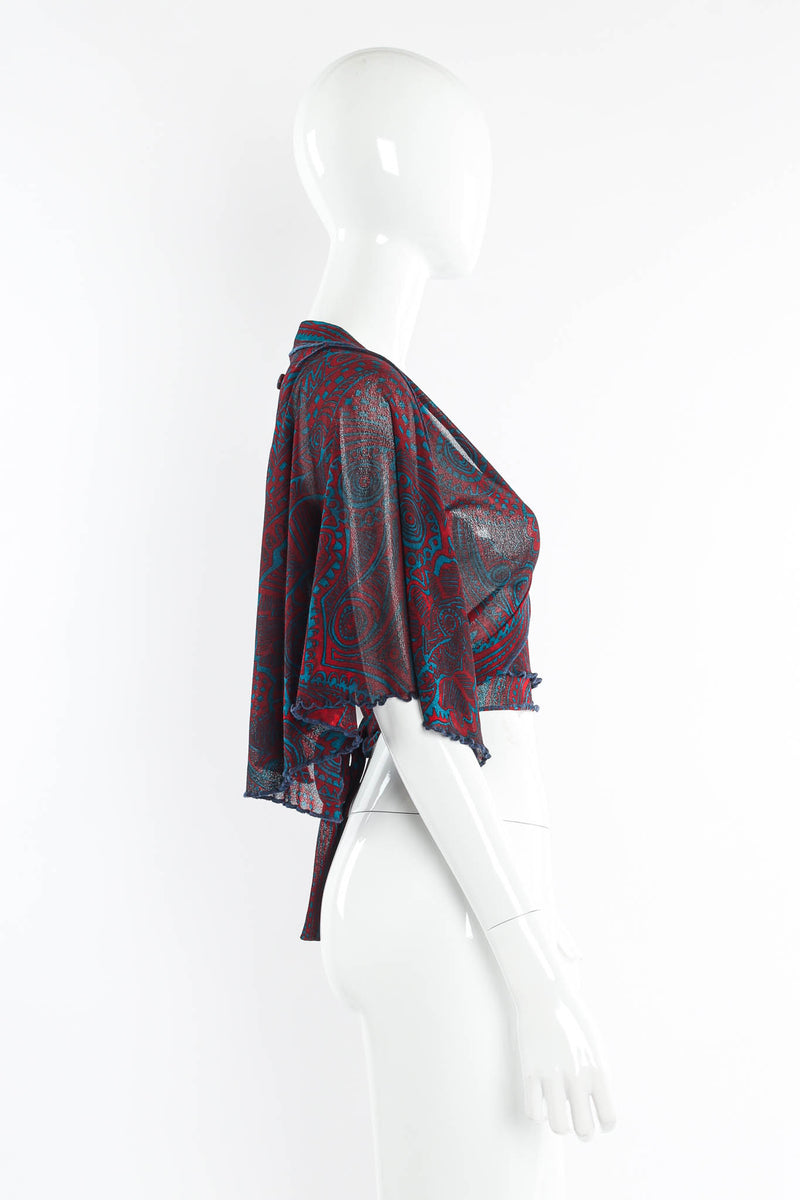 Vintage Jean Paul Gaultier Soleil Tribal Shawl & Dress Set mannequin shawl side @ Recess Los Angeles