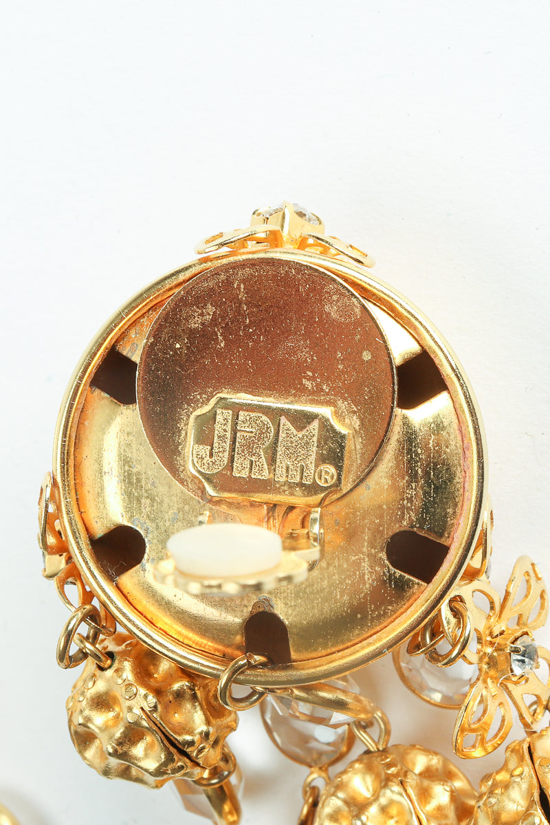 Vintage JRM Dome Waffle Ball Drop Earrings Signature Cartouche at Recess Los Angeles