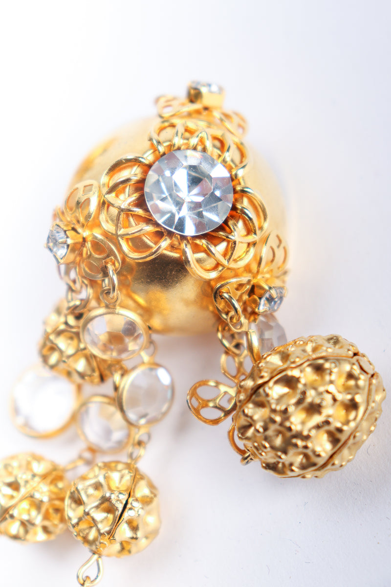 Vintage JRM Dome Waffle Ball Drop Earrings detail at Recess Los Angeles