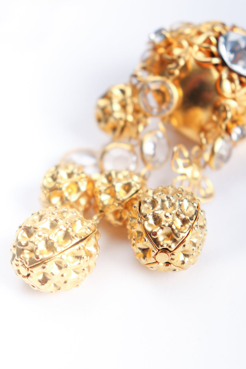 Vintage JRM Dome Waffle Ball Drop Earrings Detail at Recess Los Angeles