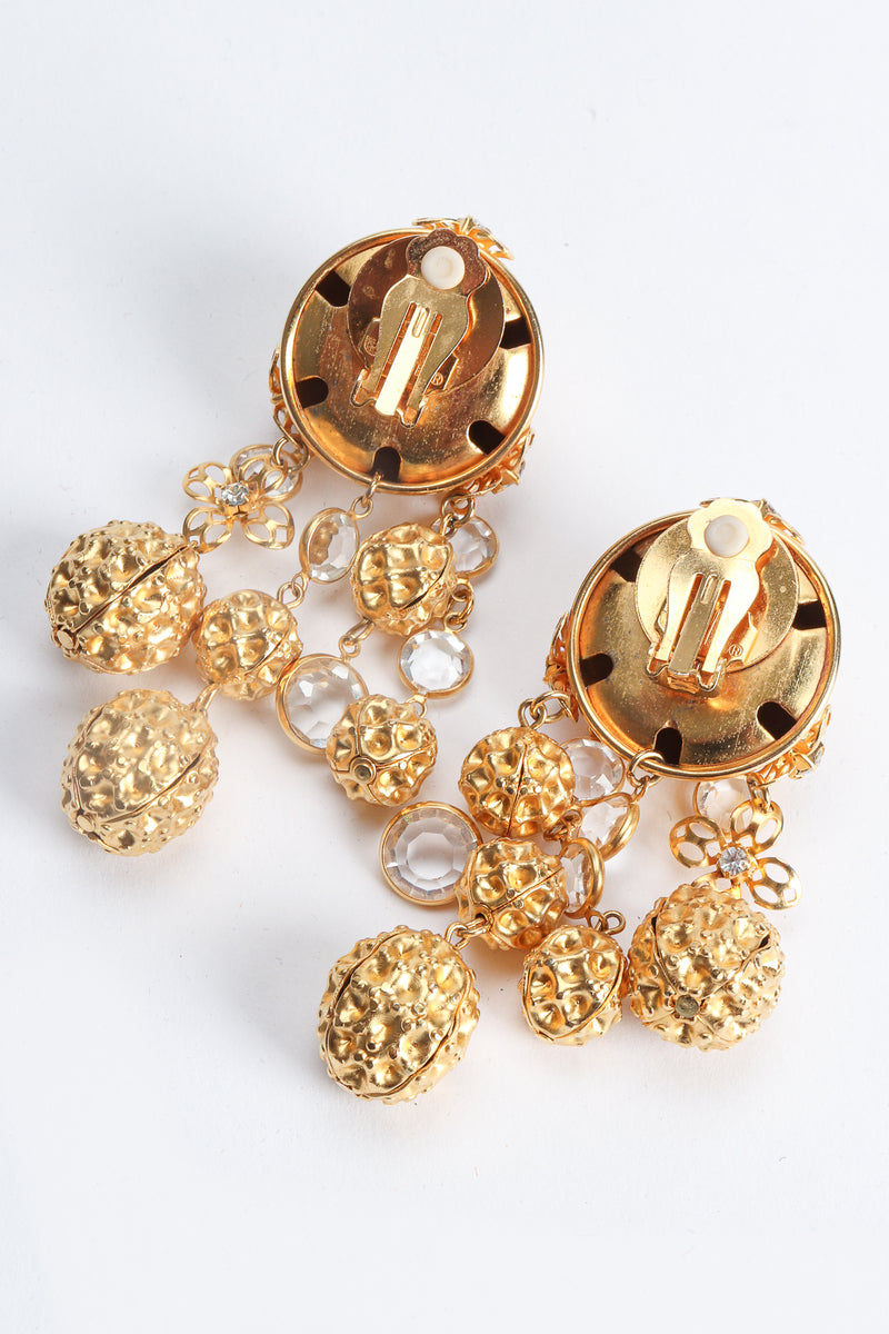  Vintage JRM Dome Waffle Ball Drop Earrings Backside at Recess Los Angeles