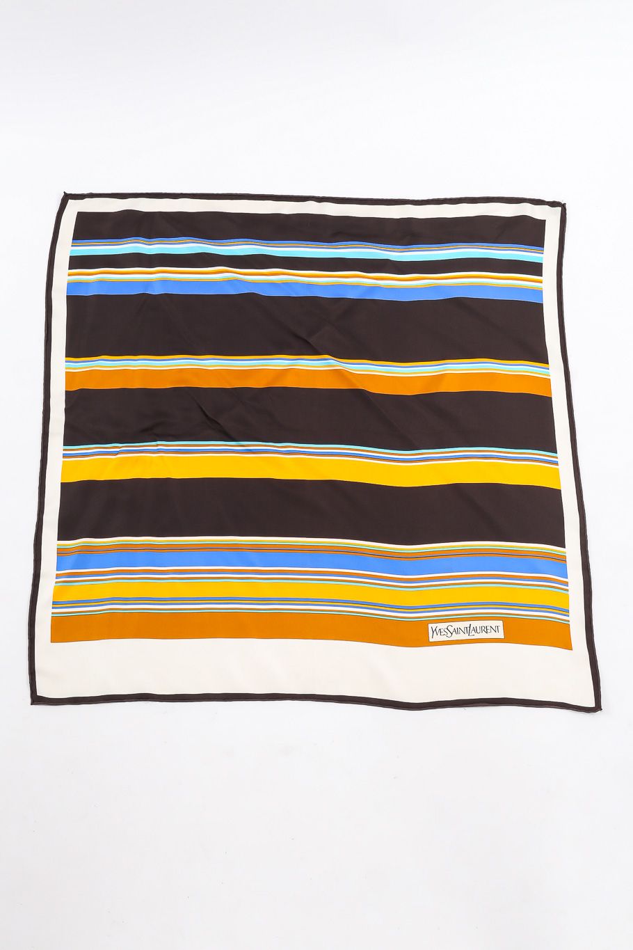 Striped Silk Scarf by Yves Saint Laurent aerial view @recessla